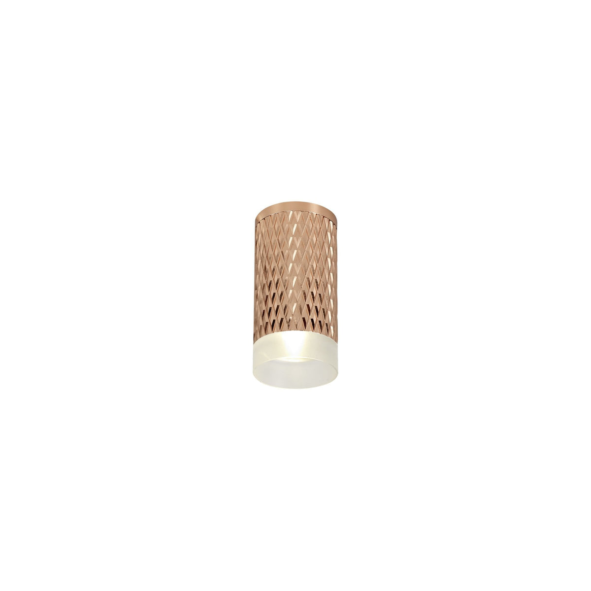 Stratton Small Rose Gold Surface Mounted Downlight with Acrylic Diffuser