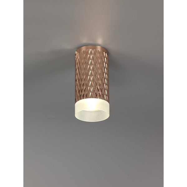 Stratton Small Rose Gold Surface Mounted Downlight with Acrylic Diffuser