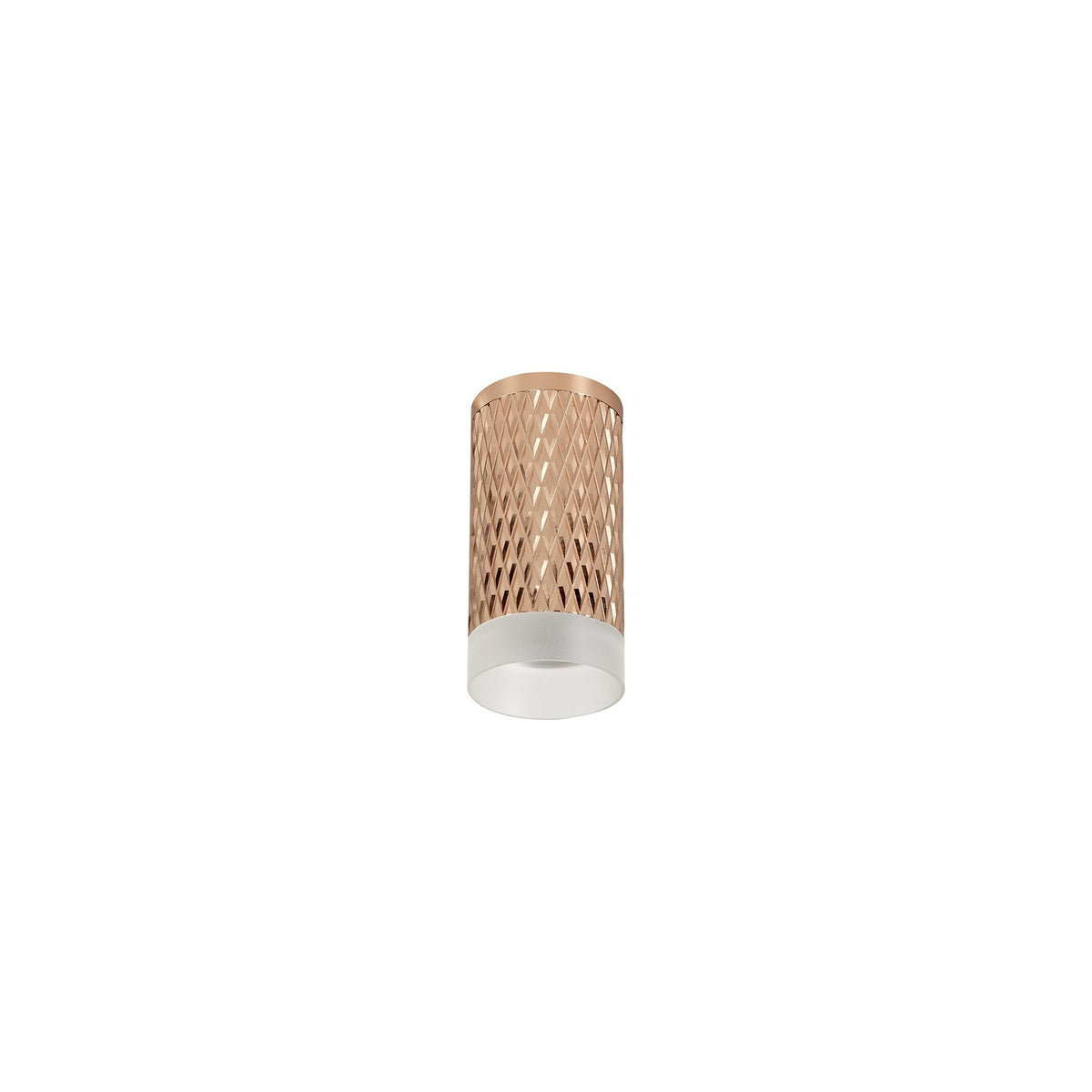 Stratton Small Rose Gold Surface Mounted Downlight with Acrylic Diffuser