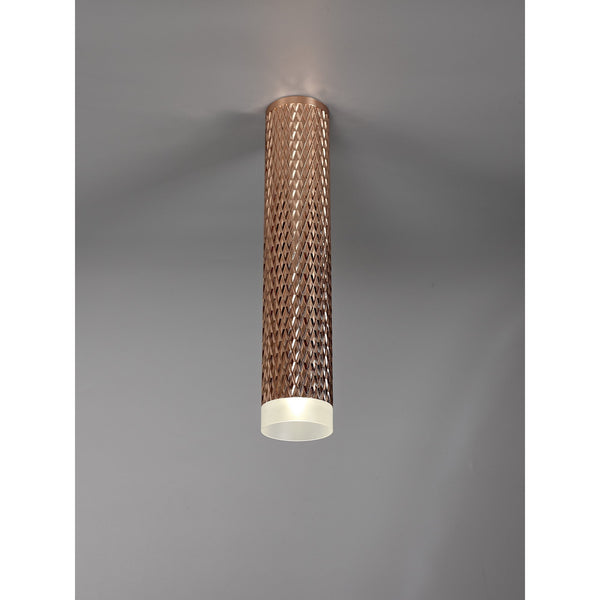 Stratton Large Rose Gold Surface Mounted Downlight with Acrylic Diffuser