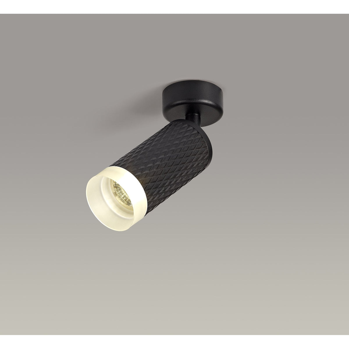 Stratton Surface Mounted Sand Black Spotlight with Acrylic Diffuser