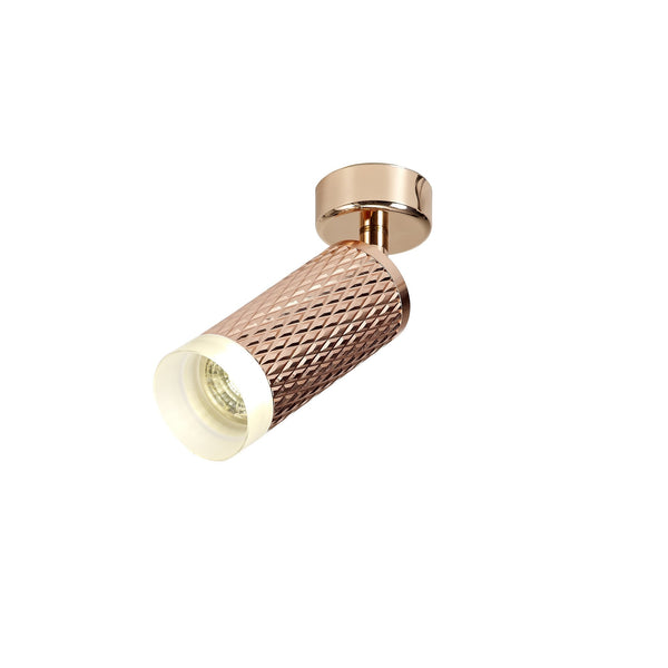 Stratton Surface Mounted Rose Gold Spotlight with Acrylic Diffuser