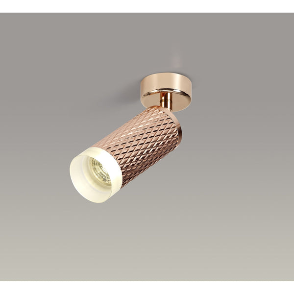 Stratton Surface Mounted Rose Gold Spotlight with Acrylic Diffuser