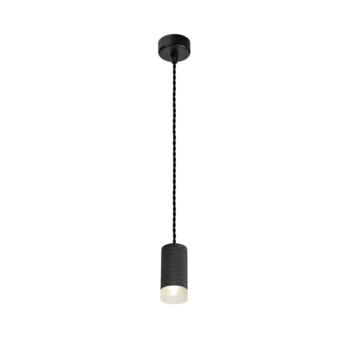 Stratton Small Sand Black Pendant with Acrylic Diffuser