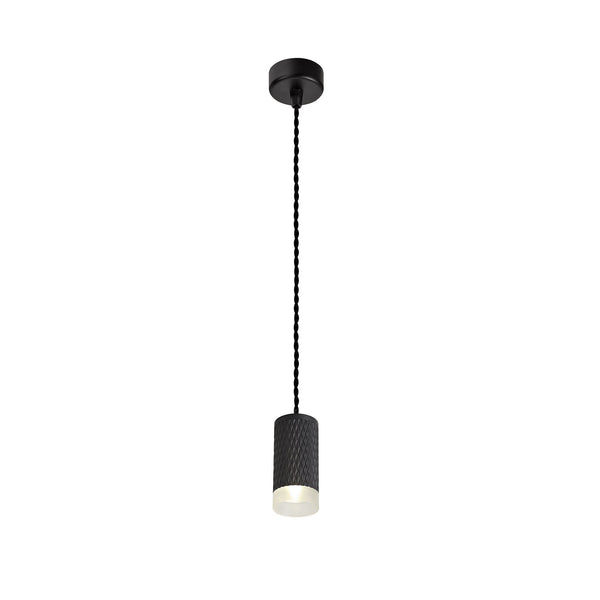 Stratton Small Sand Black Pendant with Acrylic Diffuser