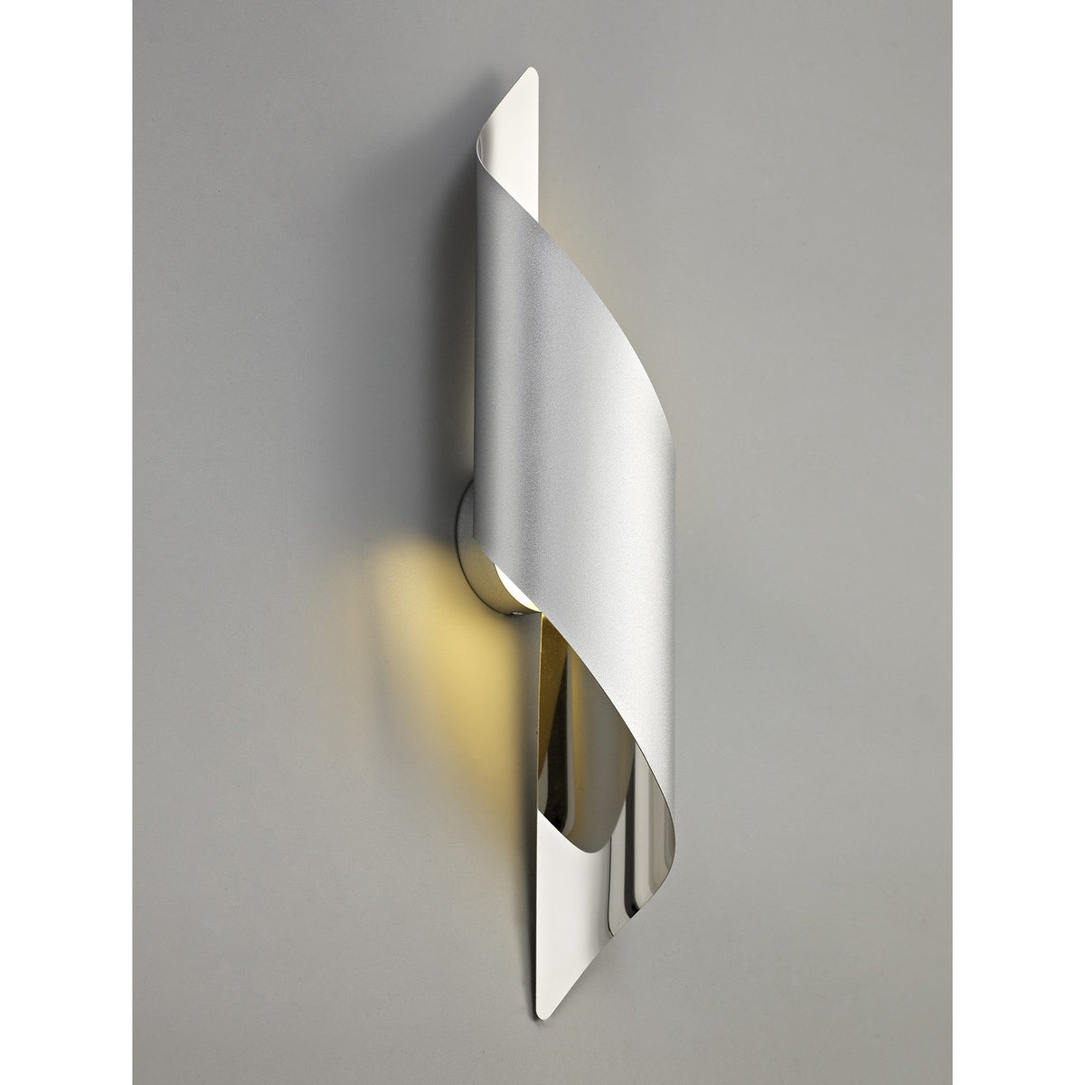 Fincham Large 8w LED Wall Light in Silver & Polished Chrome