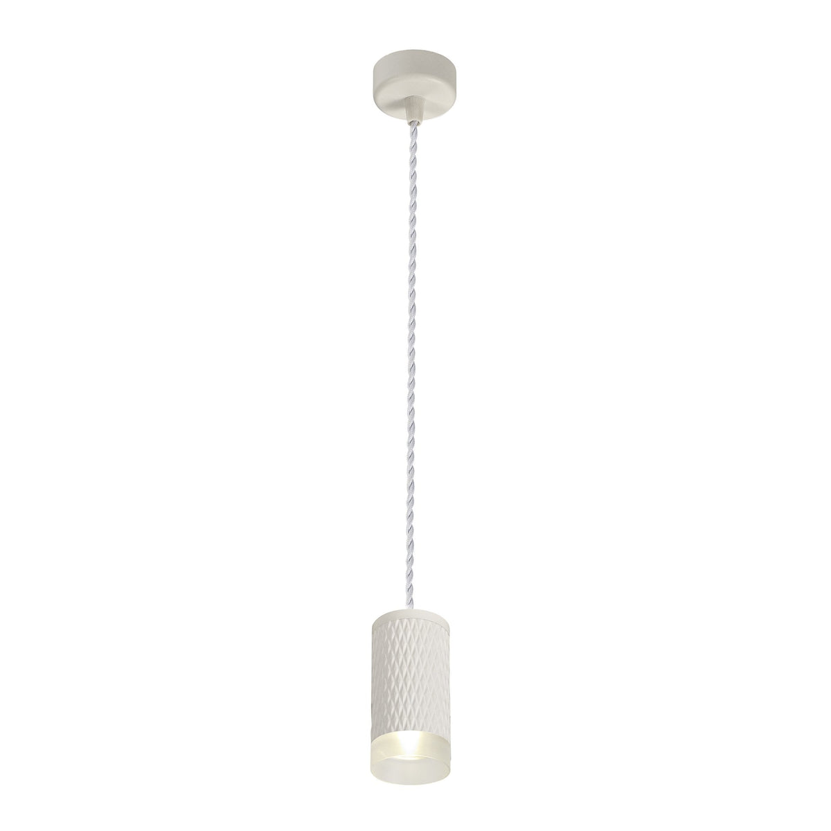Stratton Small Sand White Pendant with Acrylic Diffuser