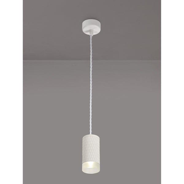 Stratton Small Sand White Pendant with Acrylic Diffuser