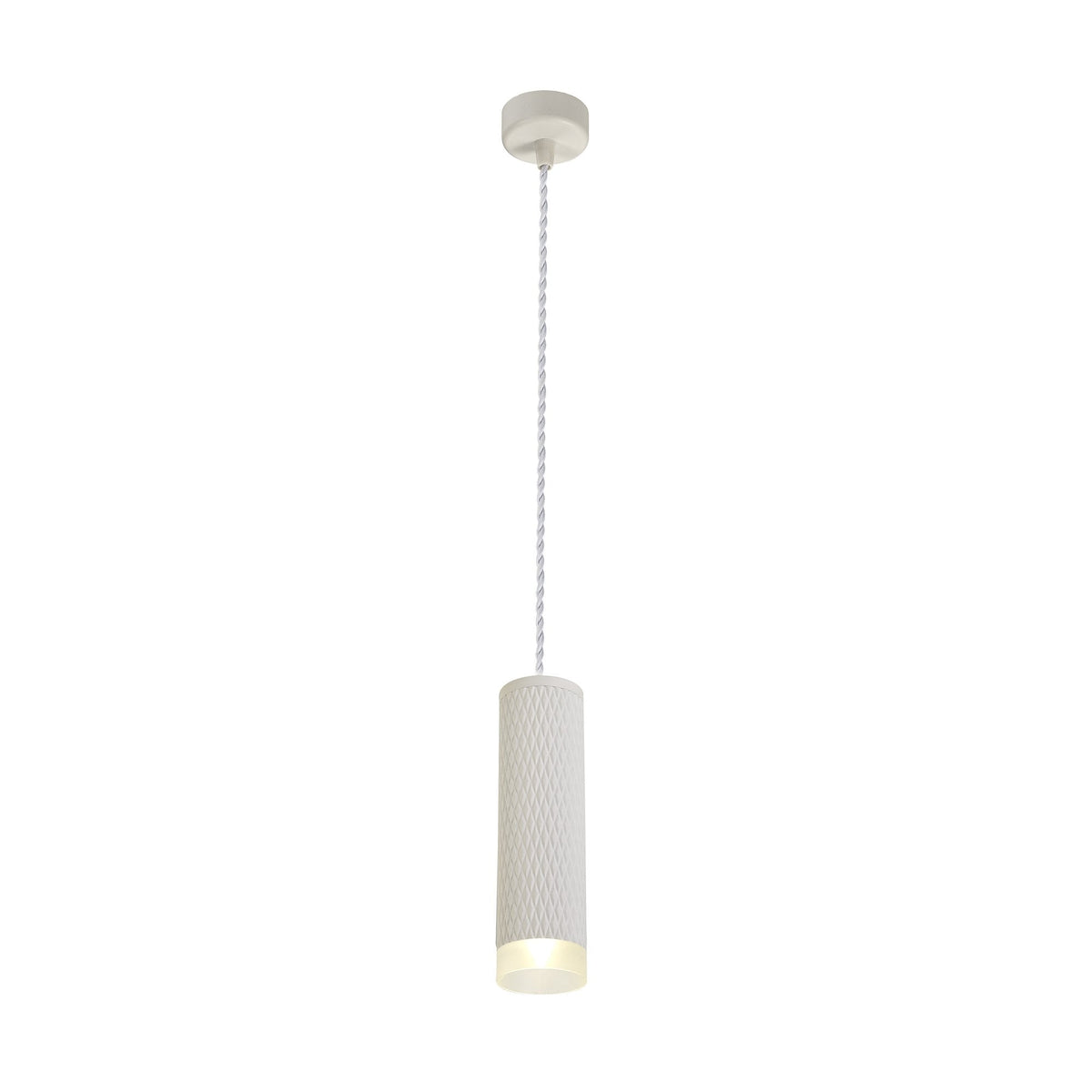 Stratton Medium Sand White Pendant with Acrylic Diffuser