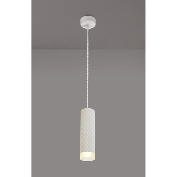 Stratton Medium Sand White Pendant with Acrylic Diffuser