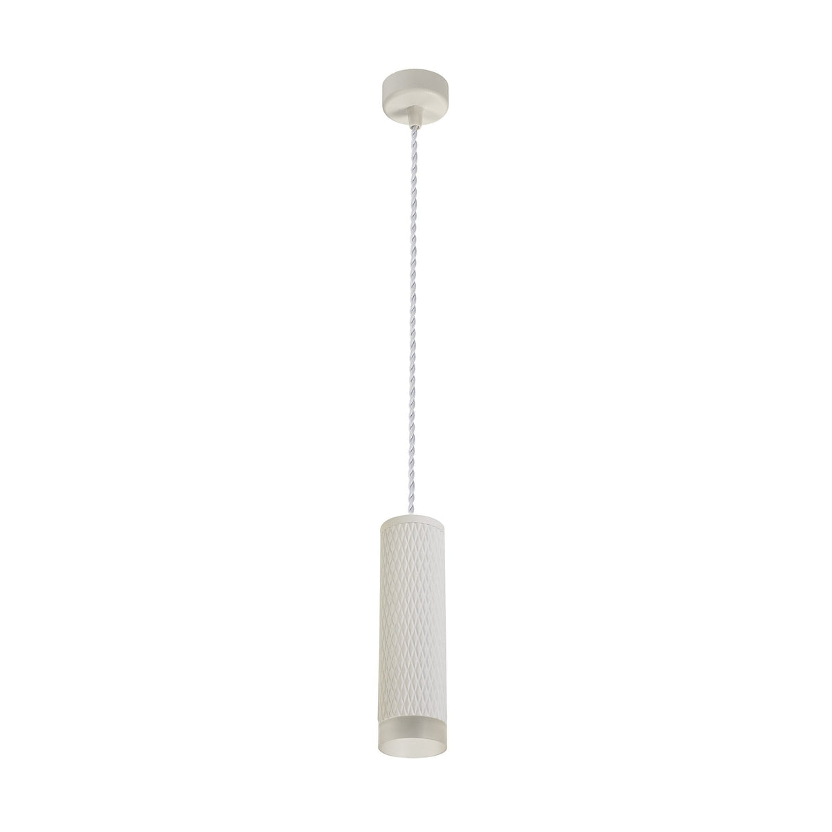 Stratton Medium Sand White Pendant with Acrylic Diffuser