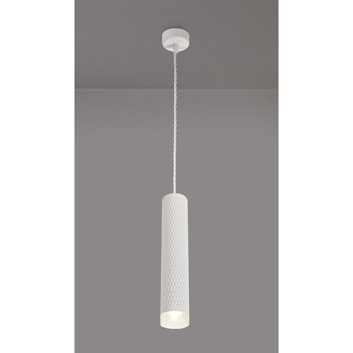 Stratton Large Sand White Pendant with Acrylic Diffuser
