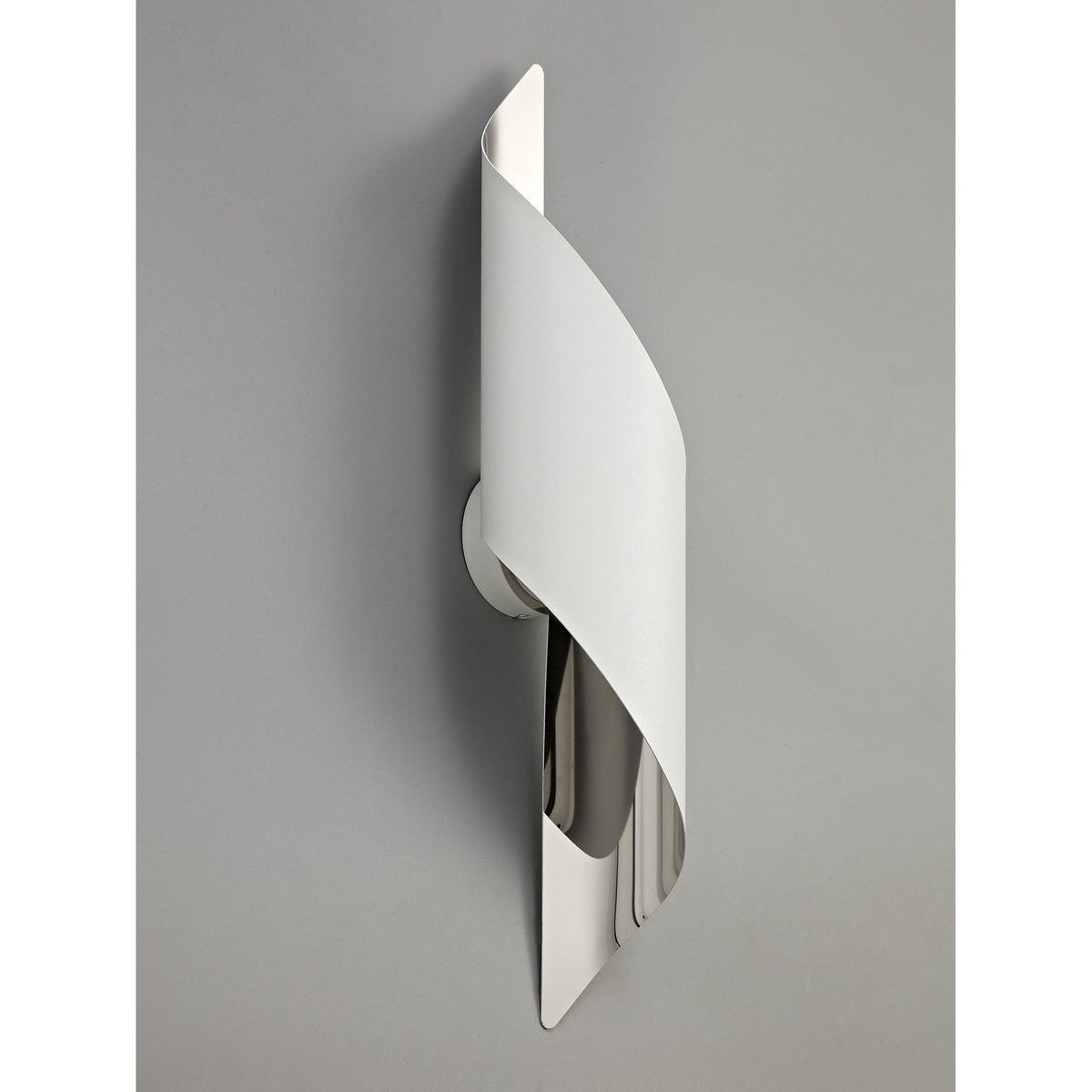 Fincham Large 8w LED Wall Light in White & Polished Chrome