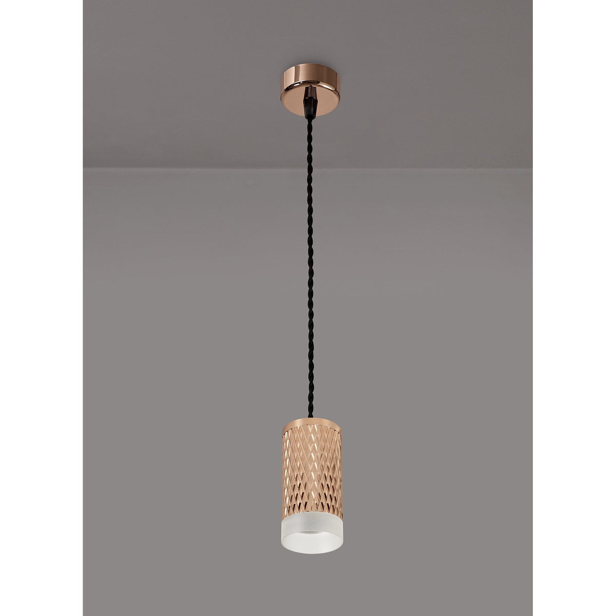 Stratton Small Rose Gold Pendant with Acrylic Diffuser