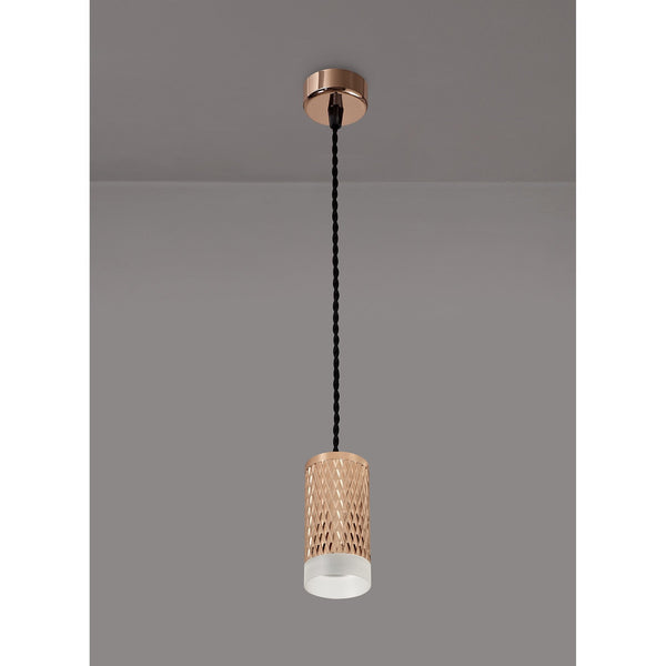 Stratton Small Rose Gold Pendant with Acrylic Diffuser
