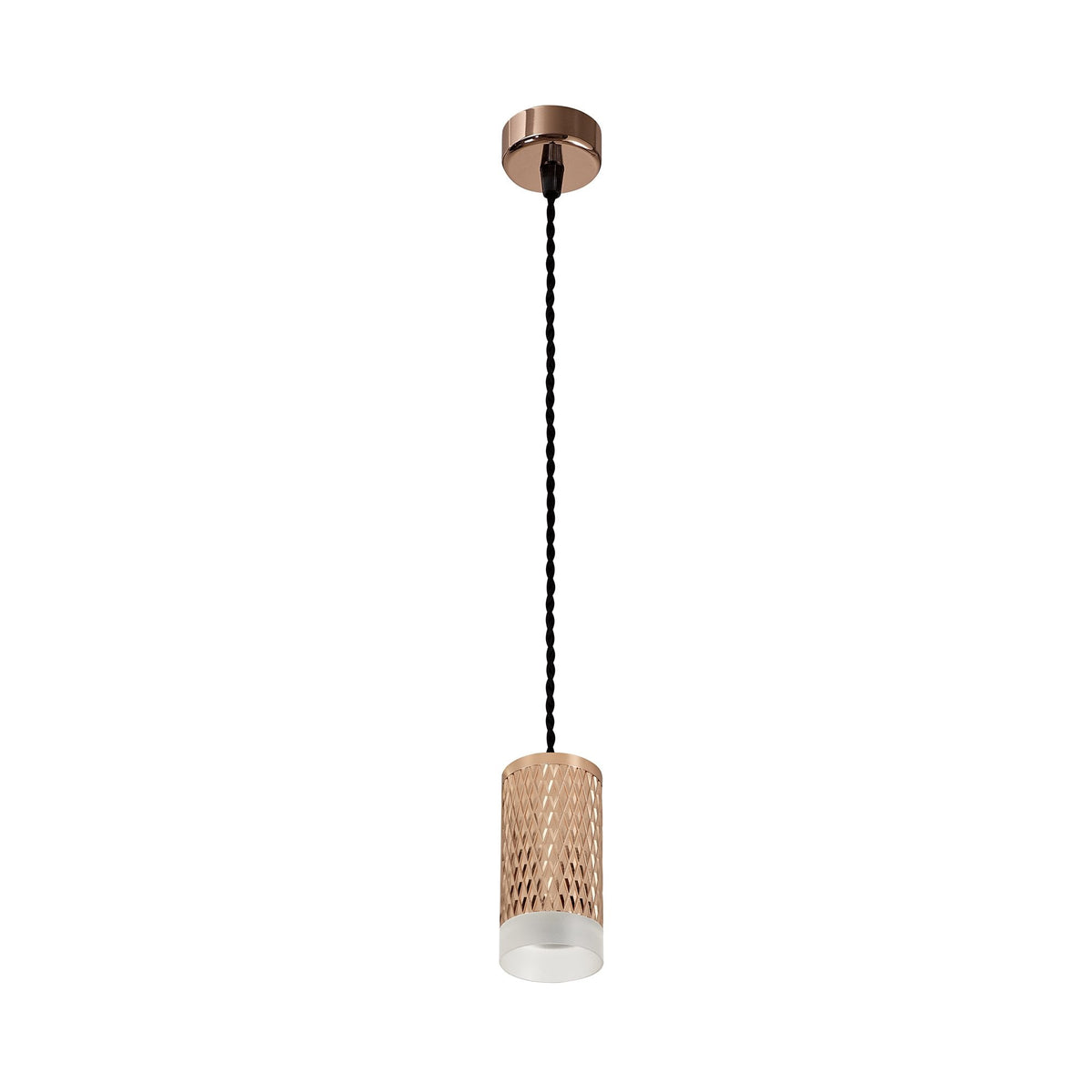 Stratton Small Rose Gold Pendant with Acrylic Diffuser