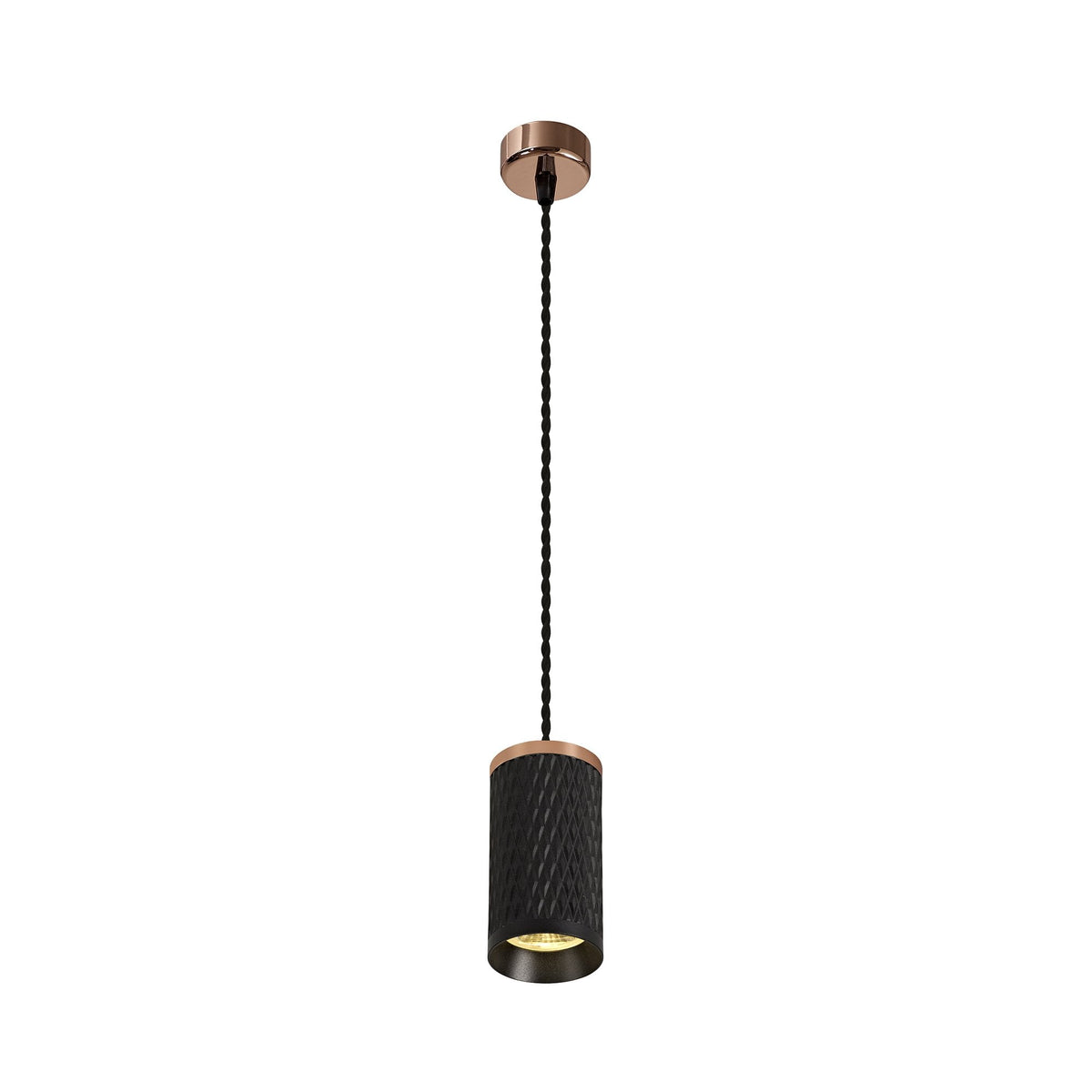 Stratton Small Sand Black & Rose Gold Pendant