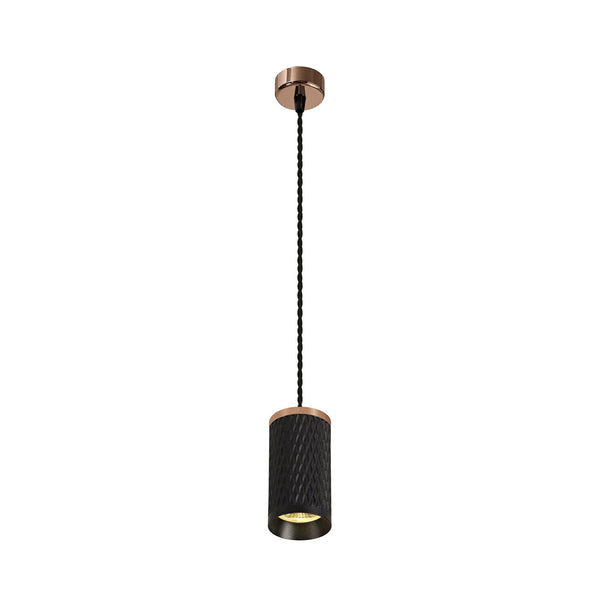 Stratton Small Sand Black & Rose Gold Pendant