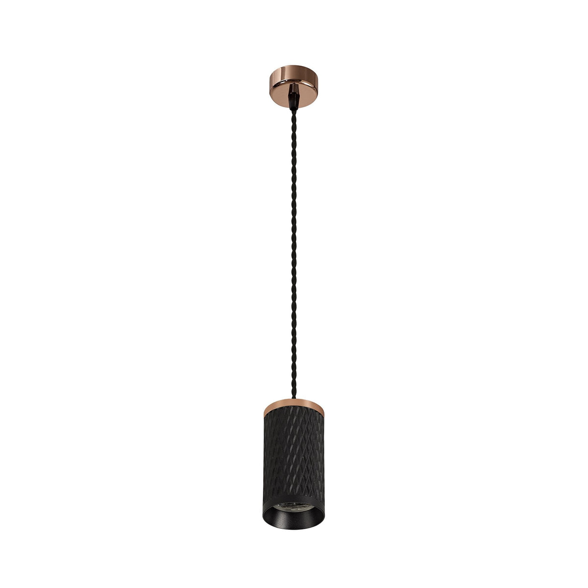 Stratton Small Sand Black & Rose Gold Pendant