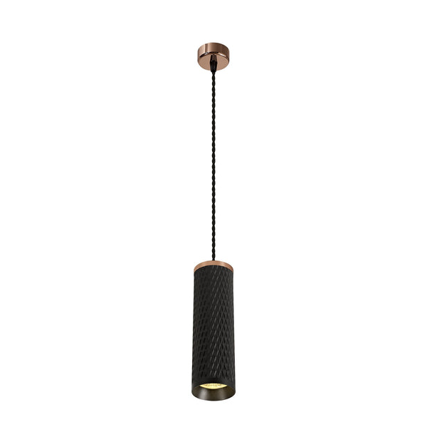 Stratton Medium Sand Black & Rose Gold Pendant