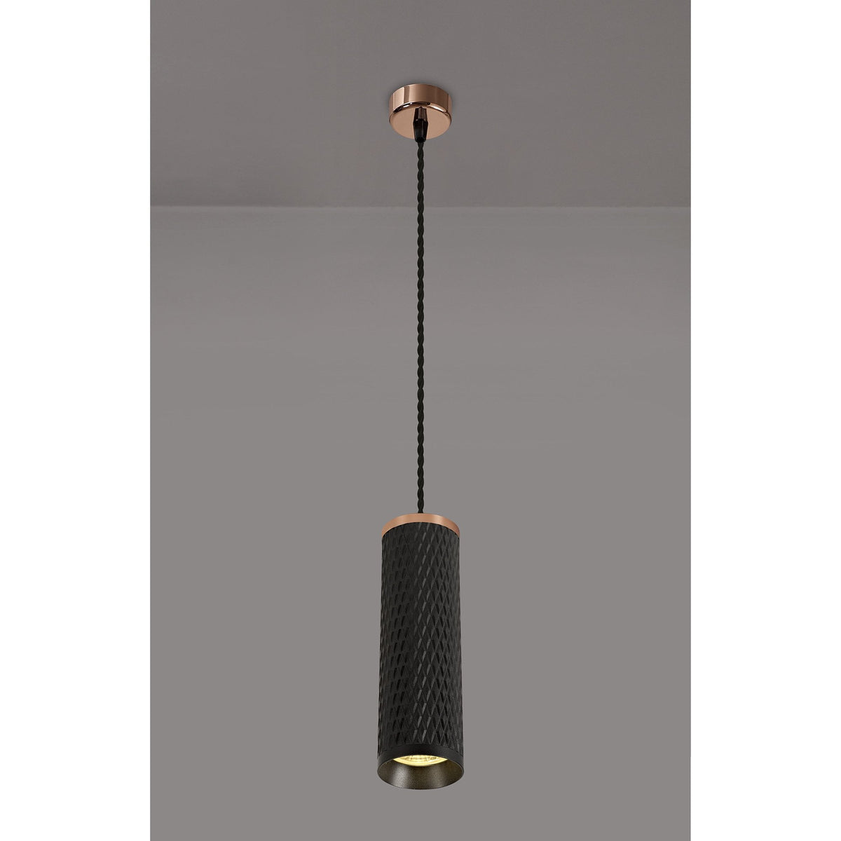 Stratton Medium Sand Black & Rose Gold Pendant