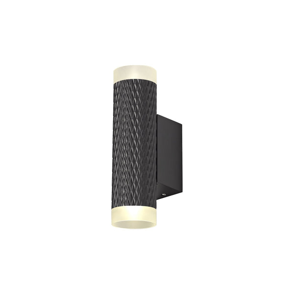 Stratton Sand Black Twin Wall Light with Acrylic Diffuser