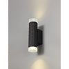Stratton Sand Black Twin Wall Light with Acrylic Diffuser