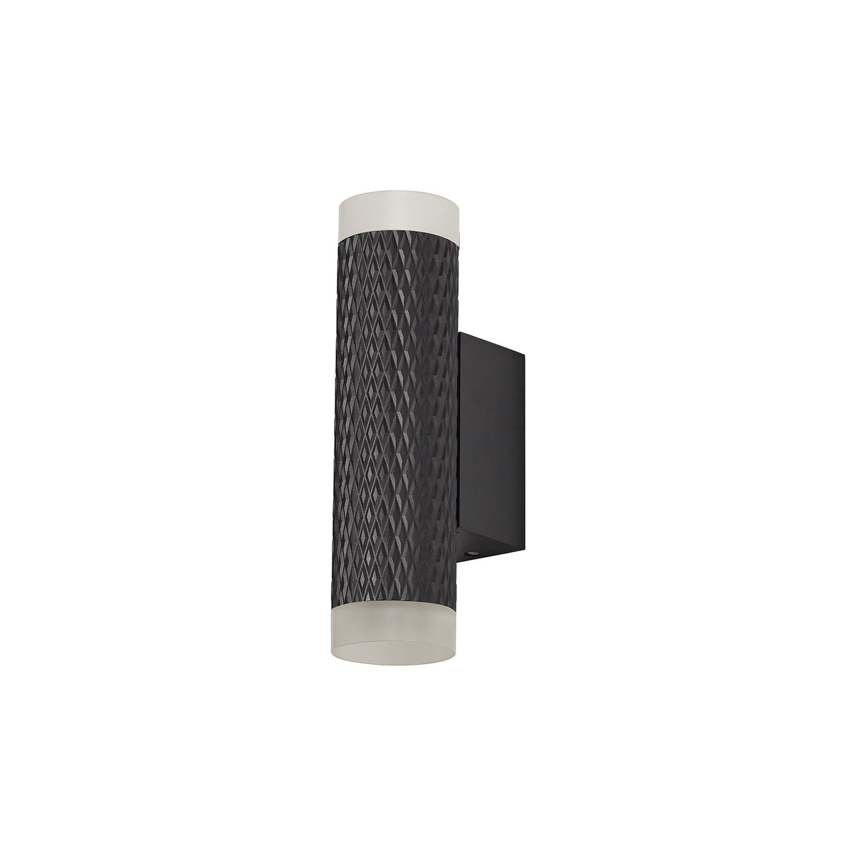 Stratton Sand Black Twin Wall Light with Acrylic Diffuser
