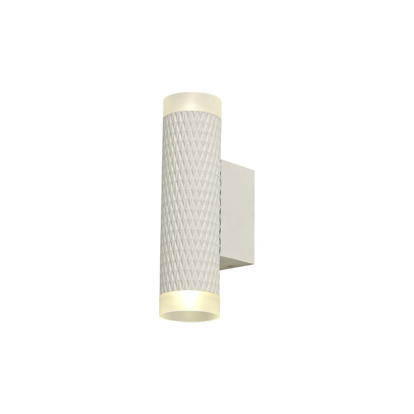 Stratton Sand White Twin Wall Light with Acrylic Diffuser