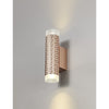 Stratton Rose Gold Twin Wall Light with Acrylic Diffuser