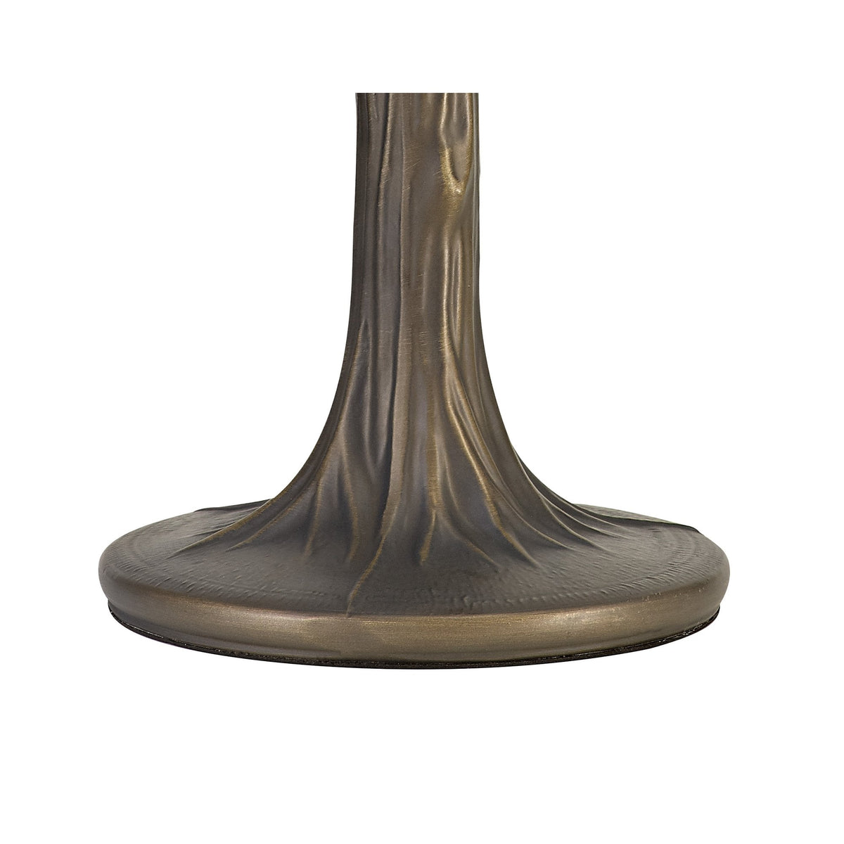 Postbridge Aged Antique Brass Tree Like Table Lamp With Large Grey & Cream Tiffany Shade