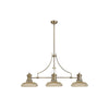 Fremington Antique Brass Linear Pendant with 300mm Amber Round Glass Shades