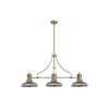 Fremington Antique Brass Linear Pendant with Smoked Round Glass Shades
