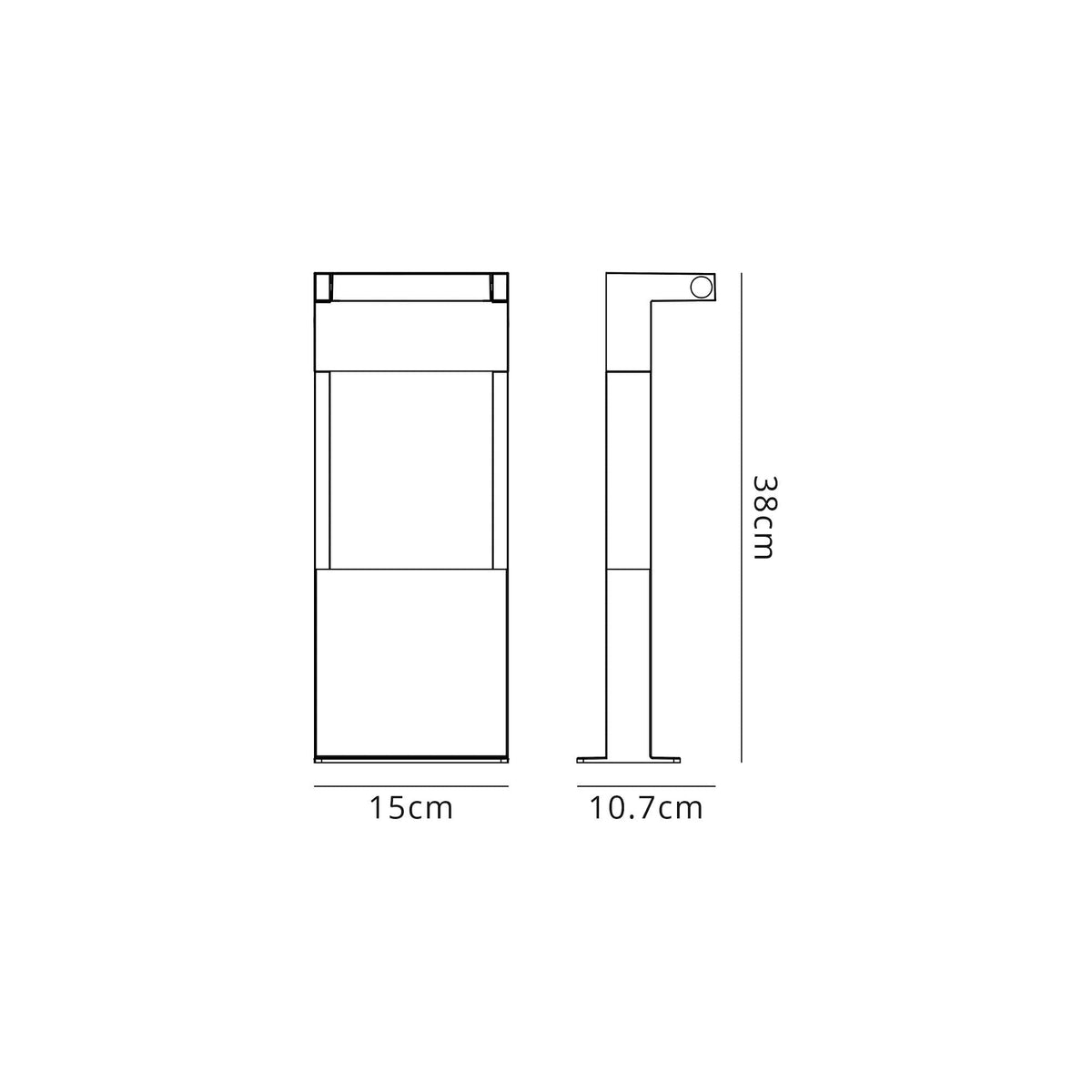 Dalwood Short 10W LED IP54 Bollard in Graphite Black
