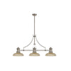 Fremington Polished Nickel Linear Pendant with 300mm Amber Round Glass Shades