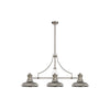 Fremington Polished Nickel Linear Pendant with Smoked Round Glass Shades
