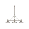 Fremington Polished Nickel Linear Pendant with 300mm Clear Round Glass Shades