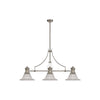 Fremington Polished Nickel Linear Pendant with Clear Bell Glass Shades