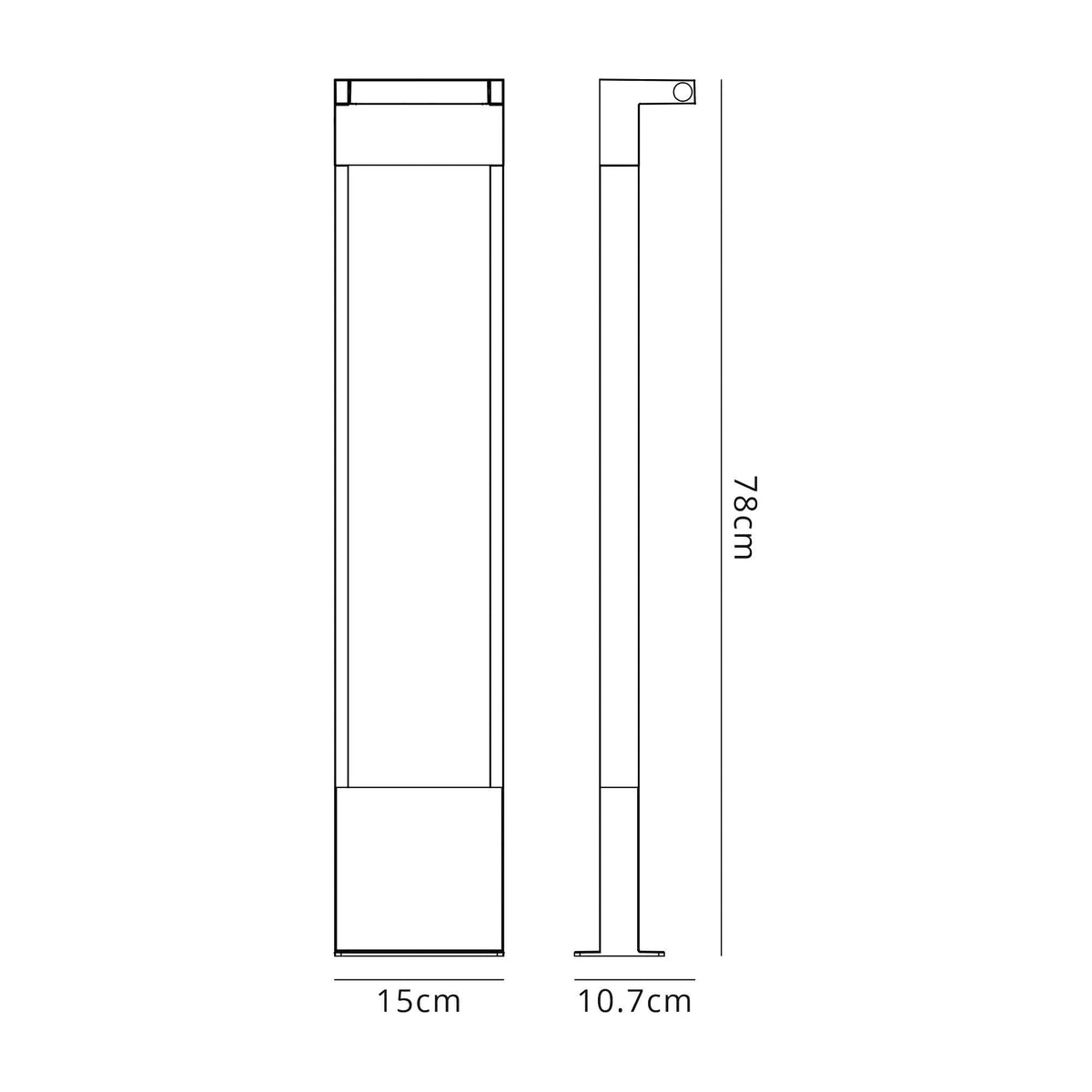 Dalwood Tall 10W LED IP54 Bollard in Graphite Black