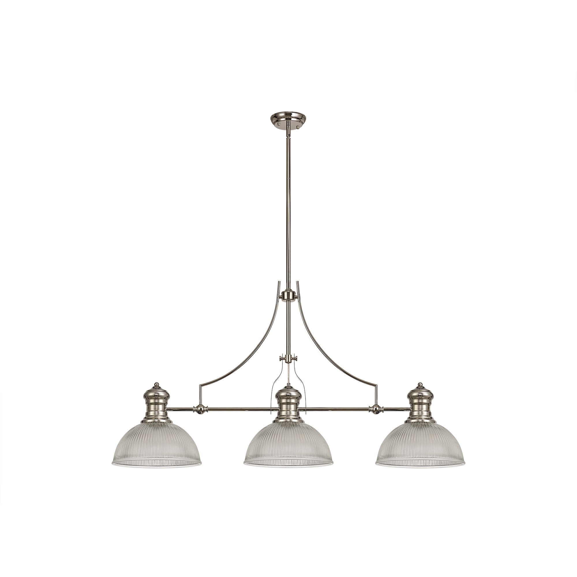 Lumiere Fremington Polished Nickel Linear Pendant with Dome Glass ...