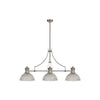Fremington Polished Nickel Linear Pendant with Dome Glass Shades
