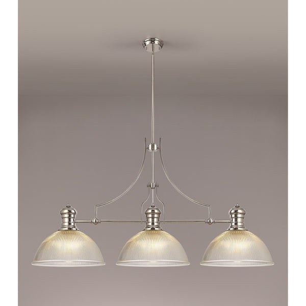Fremington Polished Nickel Linear Pendant With Dome Glass Shades