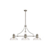 Fremington E27 Polished Nickel Linear Pendant With Flat Round Glass Shades