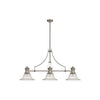 Fremington Polished Nickel Linear Pendant with Smooth Bell Glass Shades