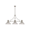 Fremington Polished Nickel Linear Pendant with Large Prismatic Glass Shades