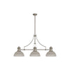 Fremington Polished Nickel Linear Pendant with Medium Prismatic Glass Shades