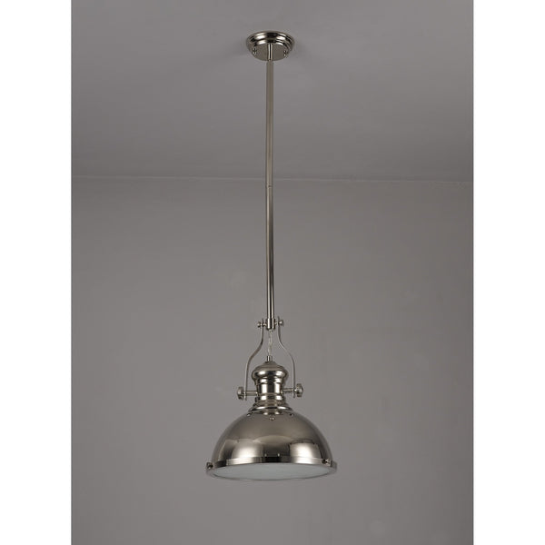 Fremington Pendant in Polished Nickel & Frosted Glass Diffuser