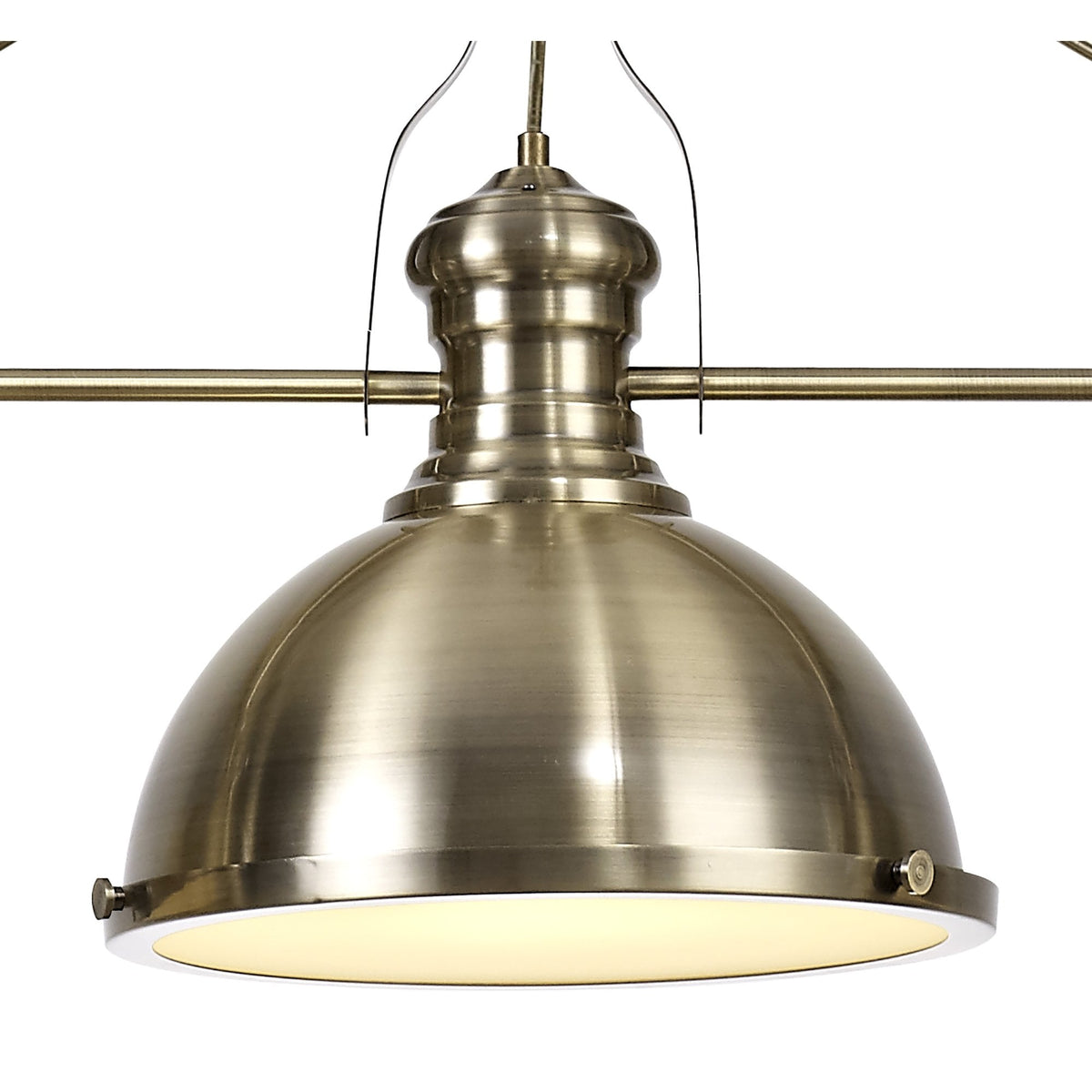 Fremington Linear Pendant in Antique Brass with Frosted Glass Diffuser