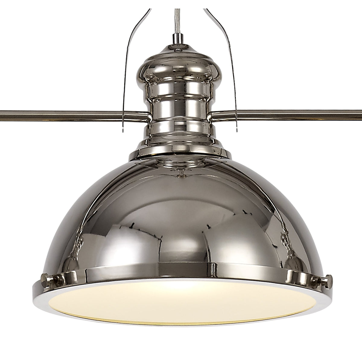 Fremington Linear Pendant in Polished Nickel with Frosted Glass Diffuser
