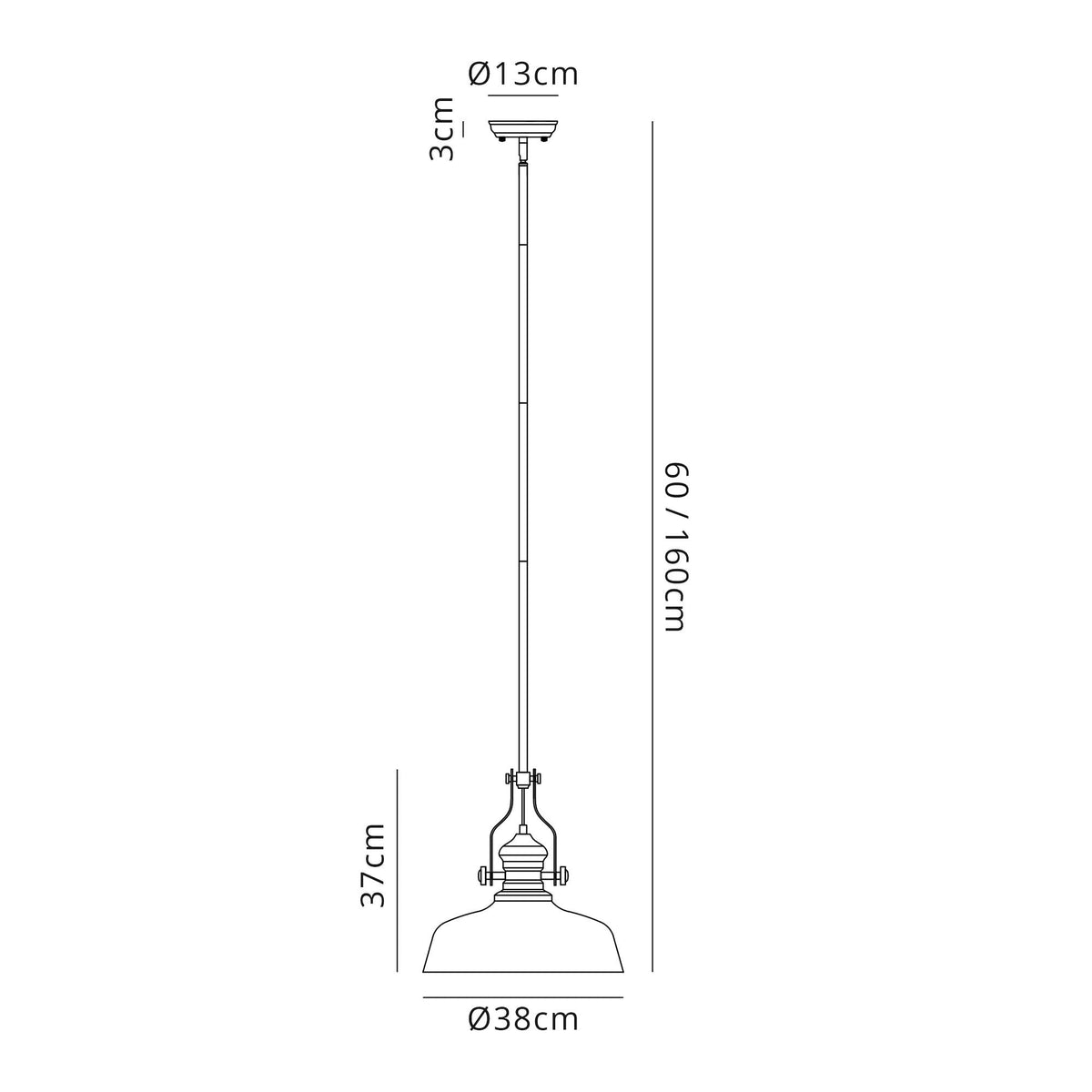 Fremington E27 Antique Brass Linear Pendant With Large Flat Round Glass Shades